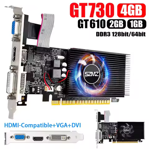 GT730 GT610 4GB 2/1GB DDR3 Graphics Video Card Mute Fan Computer Graphics Card HDMI-Compatible VGA D