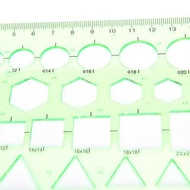 Goshop Plastic Circles Squares Hexagons Geometric Template Ruler Stencil Measuring Tool op