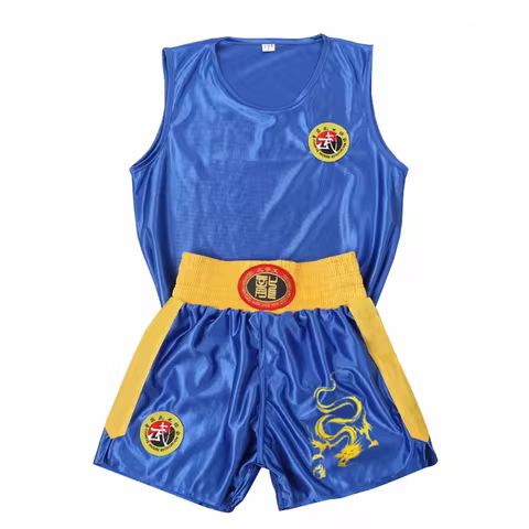 Unisex Wushu Clothing Kung Fu Uniform Kids Sanda Wu Shu Clothes Martial Arts Set Boxing Shorts Suit