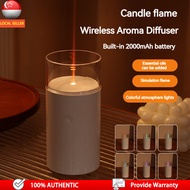 Portable Aroma Ultrasonic Humidifier Candle Light Aromatherapy Diffuser USB Charging Ultrasonic Cool Water Fragrance Air Humidifier Home Mini Aroma Diffuser