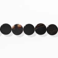 [Jiehong] Black Agate Flat Edge Disc 12-15MM Gem Beads DIY Handmade Materials