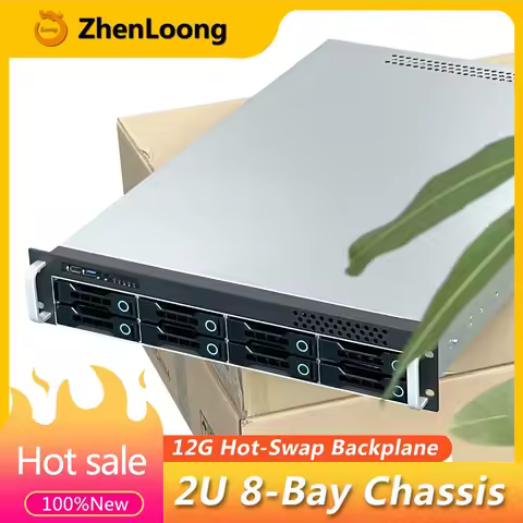 ZhenLoong LT8 2U 8 Bay Server Chassis Hard Disk Drive Hot Swap Storage Rack NAS Case With Mini SAS S