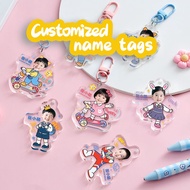 Catroon Keychain Custom Headshot Name| Schoolbag Pendant | CUSTOM Name Gift | Name Tag | Birthday GI