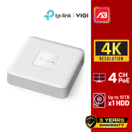 TP-LINK|VIGI เครื่องบันทึก 4 ช่อง รุ่น VIGI NVR1104H-4P (POE)