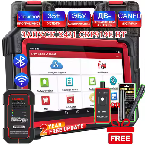 LAUNCH X431 CRP919E BT OBD2 Scanner Bidirectional add key programmer CAN FD/DoIP OE-Level All System