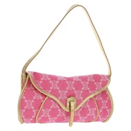 CELINE Paris Macadam帆布單肩包 牛仔粉金配色 正品 am10452V