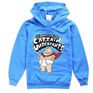 Captain Underpants Boys Hoodies Girls Long Sleeve Hooded Sweater Autumn Fashion Cotton Cartoon Anime Printed Sweater 8663 Kids Clothing Pullover Sport Casual Sweatshirt