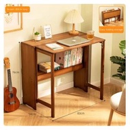 全城熱賣 - 摺疊電腦桌實木工作枱化裝枱折叠餐桌 (棕色83cm)#H099025405