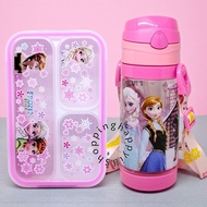 500ml Lunch Box Set 500ml Drinking Water Bottle Frozen Anna Elsa School Girls Lunch Box Water Bottle