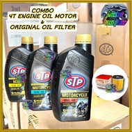 STP 4T Engine Oil Motor 10W-40 & 15W-40 Scooter 10W-30 Semi-synthetic 946ml (MINYAK HITAM  + OIL FIL