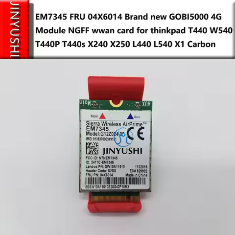 Brand New!! Thinkpad T440 T540P W540 X240 X250 X1 Carbon Gobi5000 EM7345 NGFF M.2 WWAN card 04X6014 