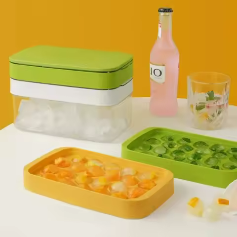 Ice Ball Mini Round Ice Cube Tray Silicone Ice Cube Tray with Lid and Ice Tray,Ice Maker for Whiskey