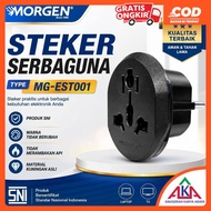 MORGEN Multipurpose Plug MG-EST001 Brass Terminal Overplug Universal Pin 2 / 3 EU US SNI/