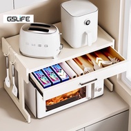 Gslife Rak Dapur Microwave & Oven Rack with Drawers Stainless Steel Storage Rack