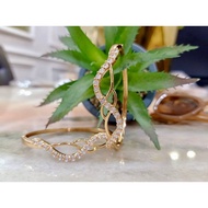 [WHITESWANJEWELLERY] BANGLE OMBAK RINDU BATU TANAM PUTIH