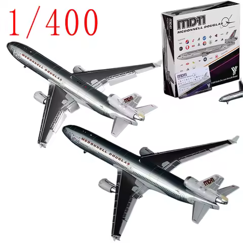 YY Wings Diecast 1/400 Scale MD-11 N111MD Passenger Aircraft Model Alloy MD-11 Aircraft Model Collec