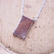 長型紅銅鈦晶 手工純銀項鍊   Copper Golden Rutile quartz