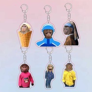 Funny Is It Funny Monkey Emoticon Bag Keychain Funny School Bag Ornaments Working Status Cute Pendan