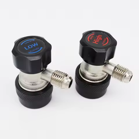 R134A NEW A/C AC Compressor R-134A Manual Quick Coupler Adapter Air Condition 1/4 SAE Connectors Acc