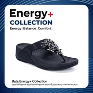 Bata Energy+ บาจา รองเท้าแตะหนีบ เสริมพื้น นิ่มสบาย รองเท้าแตะเพื่อสุขภาพ สูง 1.5 นิ้ว สำหรับผู้หญิง รุ่น Lily-2 สีดำ 6716158