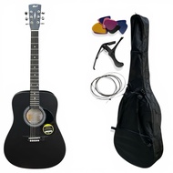 Cort Black Jumbo Acoustic Guitar Model Ad810OP Rock Line Music