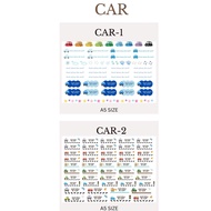 Sticker Nama Kalis Air UV DFT Tema Kereta Custom Nama Label Budak Sekolah