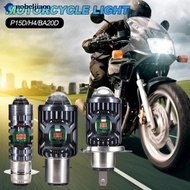 NOBELJIAOO Motorcycle LED Len Projector Headlight H4 BA20D P15D Scooter Motorbike Lens Light Bulb DR