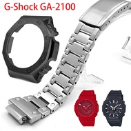 For GA-2100 Watch Band Strap Bezel/Case 316L Stainless Steel Metal Steel Belt With Tools Wholesale W