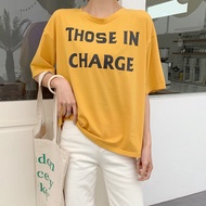 Letter Printed Short Sleeve T-shirt Loose Top Tide Video Tide