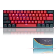 PBT Keycaps, Black and Red Keycaps OEM keycaps 61 Keycaps Set for Cherry MX Switches /GH60/ RK61/ AL