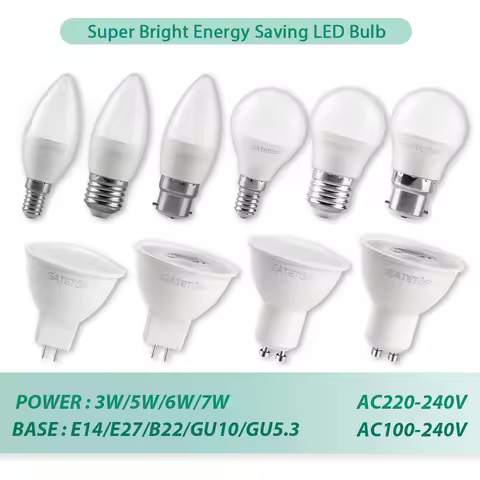 6pcs Versatile LED Spotlight Lamp with Multiple Base Options for Home and Office Interior Decoration