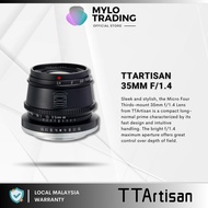 ( MY ) TTArtisan 35MM F1.4 APS-C Manual Focus Cameras Lens for Sony E / Fuji X / Canon M / Nikon Z Mount ( 35mm)