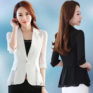 Women's small Blazer short slim solid color suit thin