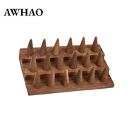 [AWHAO] 3 Tiers Wooden Finger Ring Stand for Trade Shows Decorative 7.8x4.7x2.7inch Smooth Surface S