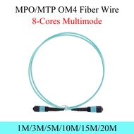 สายแพทช์ OM4ไฟเบอร์หลายสาย8/12แกน APC UPC ตัวเมียถึงตัวเมีย100กรัมลำดับ A/b/c 1/3/5/10/15/20เมตรสายเ