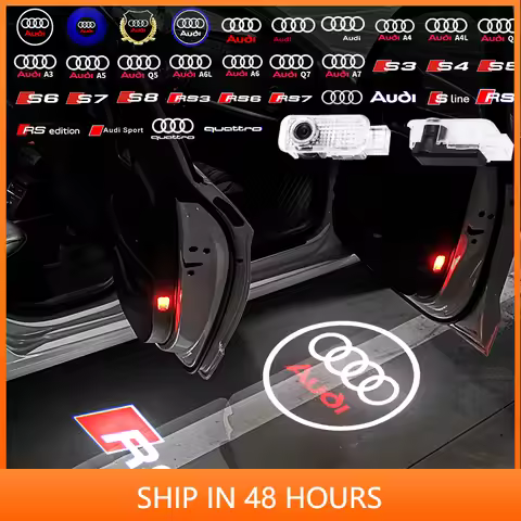 2PCS LED Car Door HD Laser Projector Lights Door Welcome Lamp For Audi RS S LINE S3 S4 S5 Quattro Q7