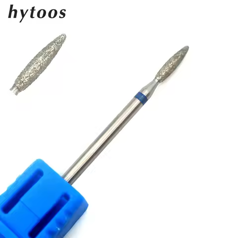 HYTOOS Cone Diamond Nail Drill Bit 3/32" Rotary Burr Manicure Cutters Pedicure Tools Electric Drill 