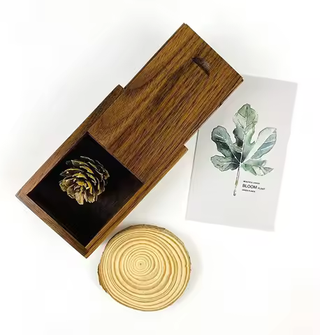 3.15x2x0.98inch Natural Wood Gift Boxes with Sliding Top Storage Box for Necklace Ring Jewelry or US