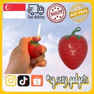 [LOCAL SELLER] Strawberry Design Lighter/Strawberry Shape Lighter/Keychain/Strong Flame/Butane Gas L