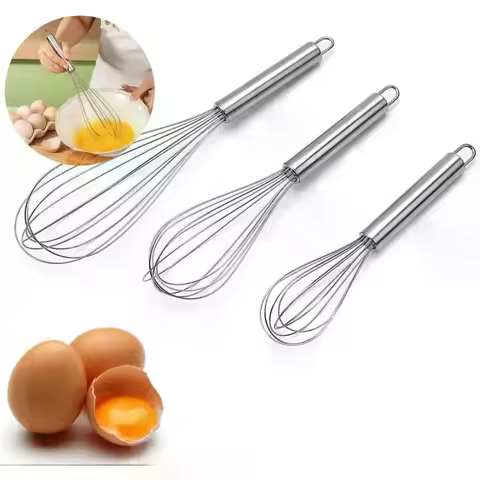 1/3Pcs Stainless Steel Egg Beater, Kitchen Wire Ball Egg Beater, Milk Beater, Egg Mixer, Mixing Tool