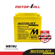 MOTOBATT Quadflex MB10U Motorcycle Battery Premium Yuasa Replacement with AGM Technology Motor4all