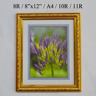 Wood Photo Frame Gold Size 8R / 8"x12" / A4 / 10R / 11R