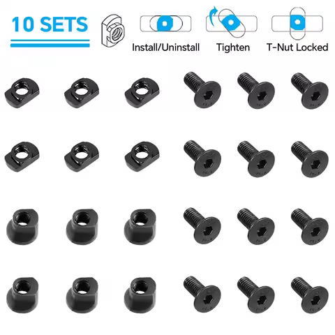 10Pcs/set Screw and Nut Replacement Rail Screw And Nut Sets T-Nut Screw Replacement Set for Airsoft 