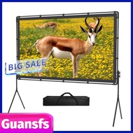 Guansfs-my Polyester Dual Bracket 16:9 Foldable Outdoor Projection Screen for Movies Home Theater Of