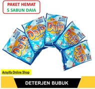 DAIA Paket Hemat 5 Daia Deterjen Bubuk Daya Powder Detergen Wings Care Anti Bau Apek Sabun Cuci 53 G