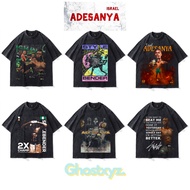 Ghostxyz T-Shirt Israel Adesanya Wash Oversize Vintage Tee Baju Kaos