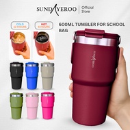 SUNDAYEROO 600ML 316 Stainless Steel Tumbler With Handle Thermos Flask Water Bottle Tahan Sejuk Cup 