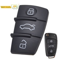 [NEW] 3 Button Replacement key Pad Rubber Remote Key Shell Fob For Audi A1 S1 A3 A4 A5 A6 A8 Q5 Q7 TT RS