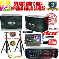 Pakai Karaoke Speaker BMB 10 inch Original Ampli Dat Bluetooth mixer