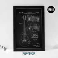 Les Paul Guitar Patented Gibson Music Poster